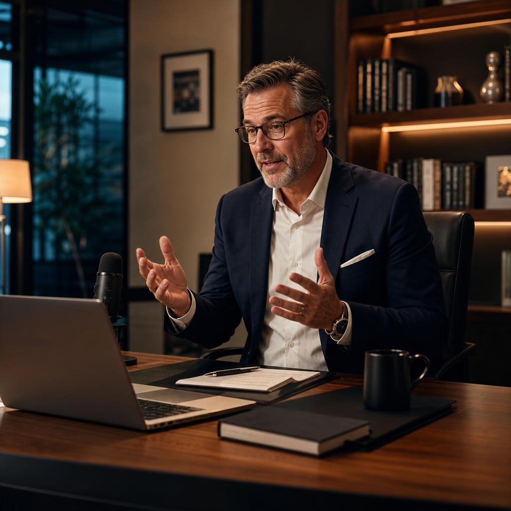 Financial advisor presenting a webinar